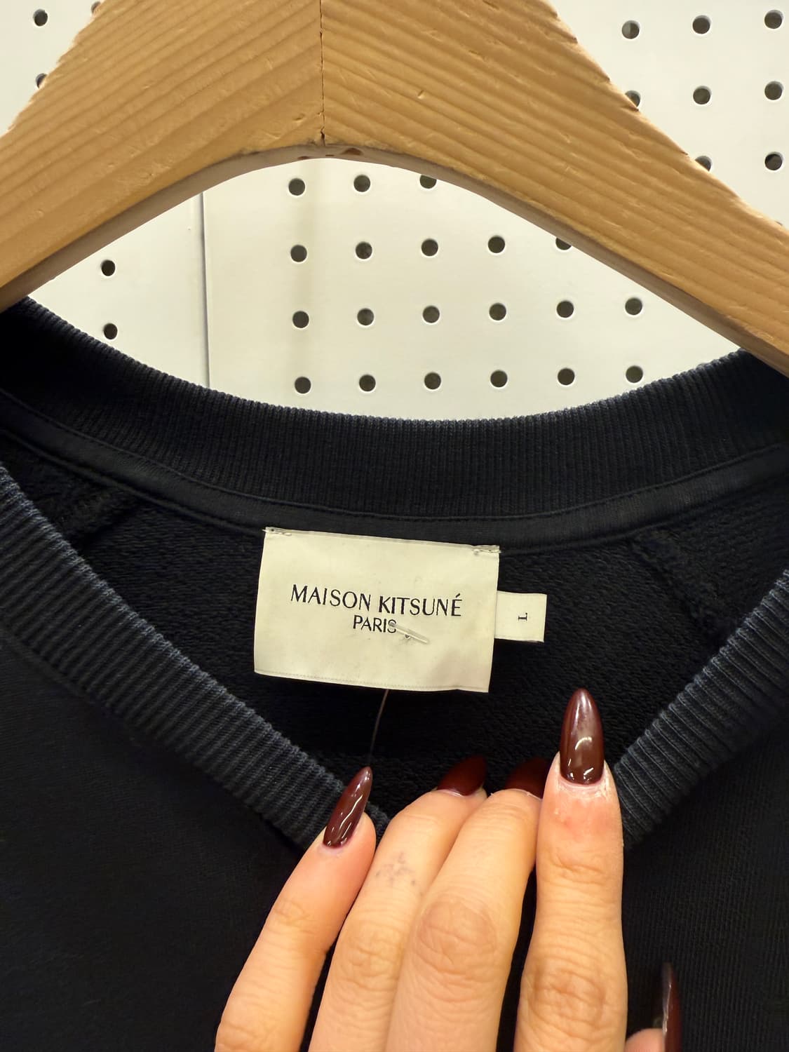 메종키츠네 폭스헤드 블랙 스웻 셔츠 U1309 상품이미지5