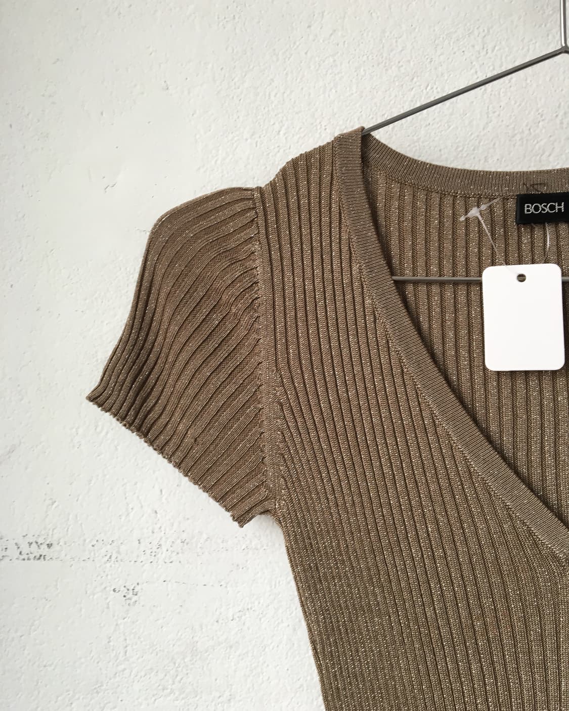 Glitter Henry neck ribbed top 상품이미지4