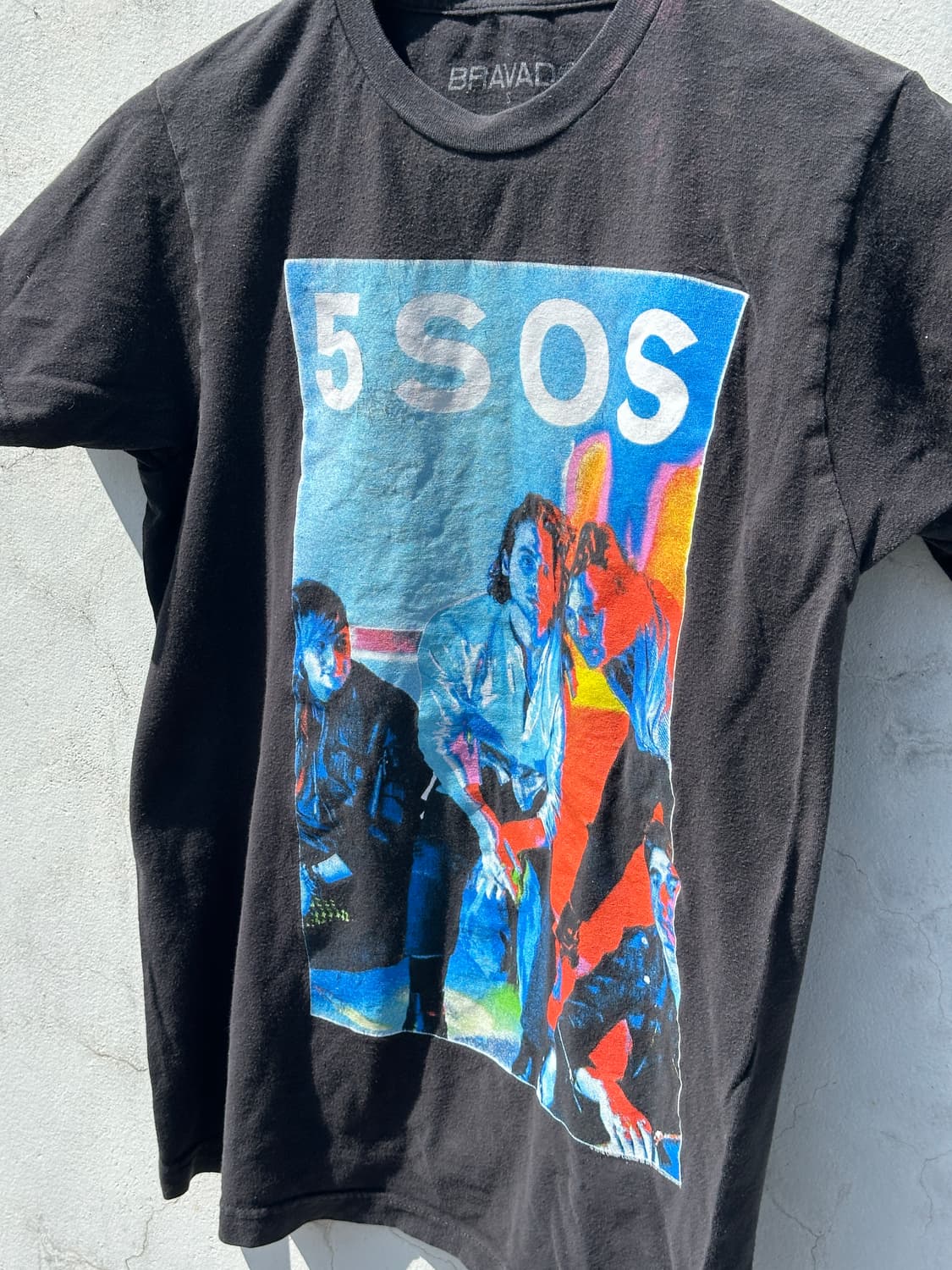 [S] BRAVAD 5SOS 빈티지 블랙 반팔 티셔츠 상품이미지5