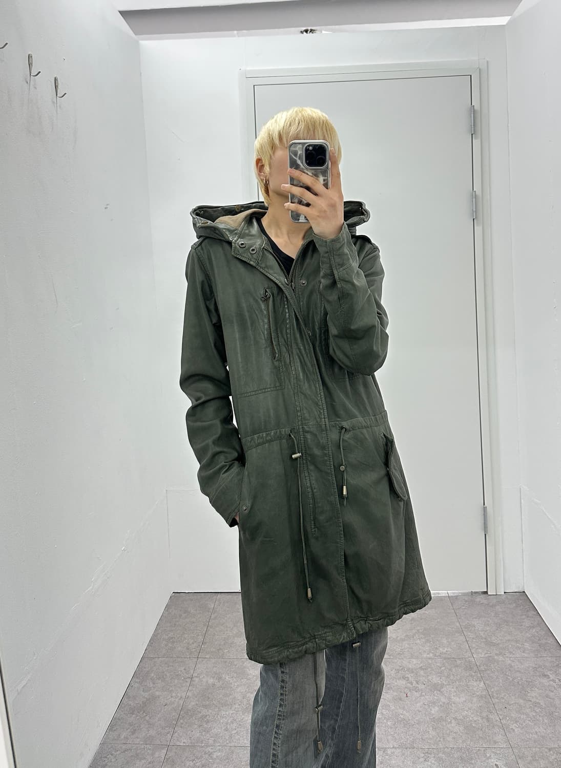 Luva Tram Vegetable Lambs Leather Coat 상품이미지9