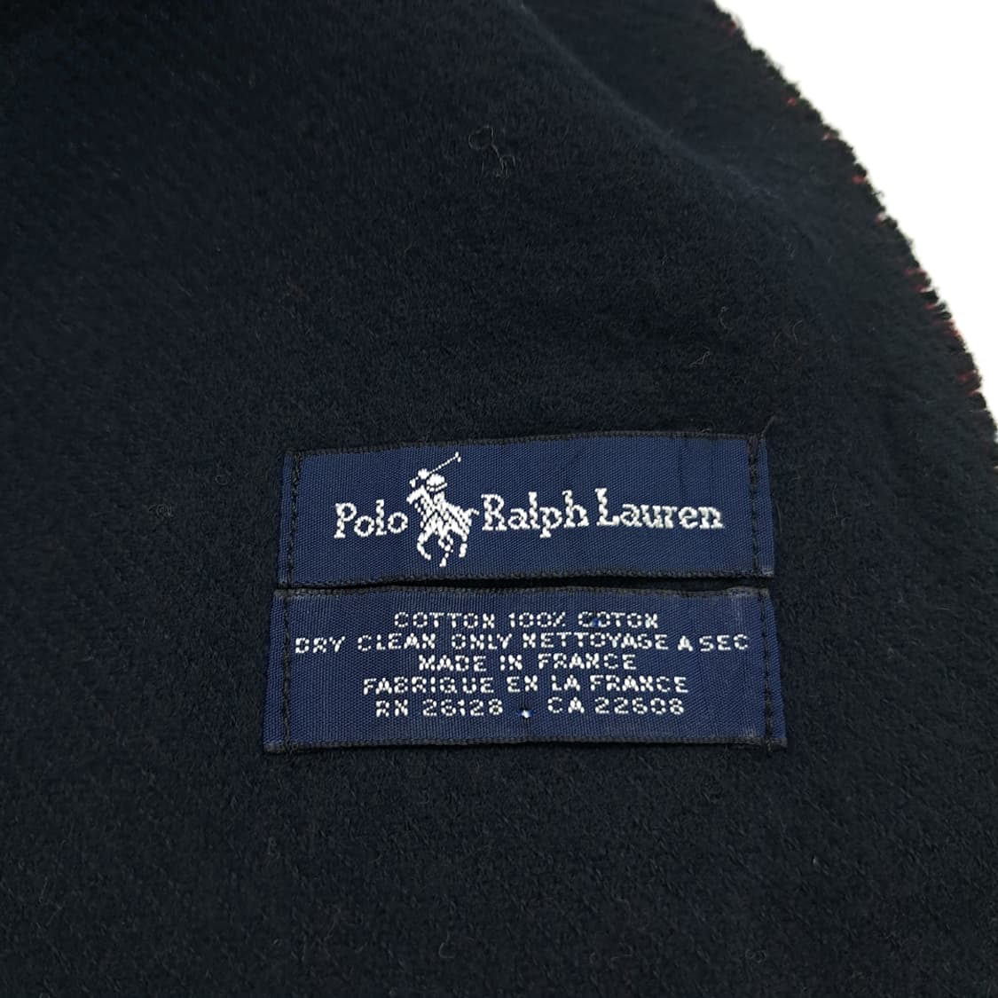 MX192 폴로 랄프로렌 레드체크 블랙 코튼 양면 목도리 머플러 상품이미지6