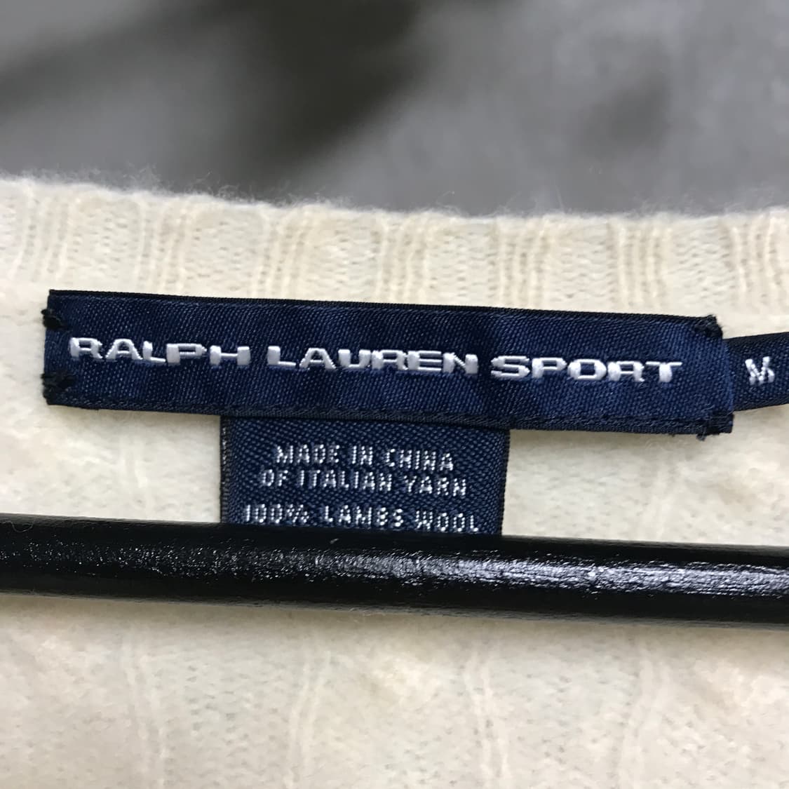 폴로 랄프로렌 케이블 브이넥 니트 화이트 M(W) 상품이미지5