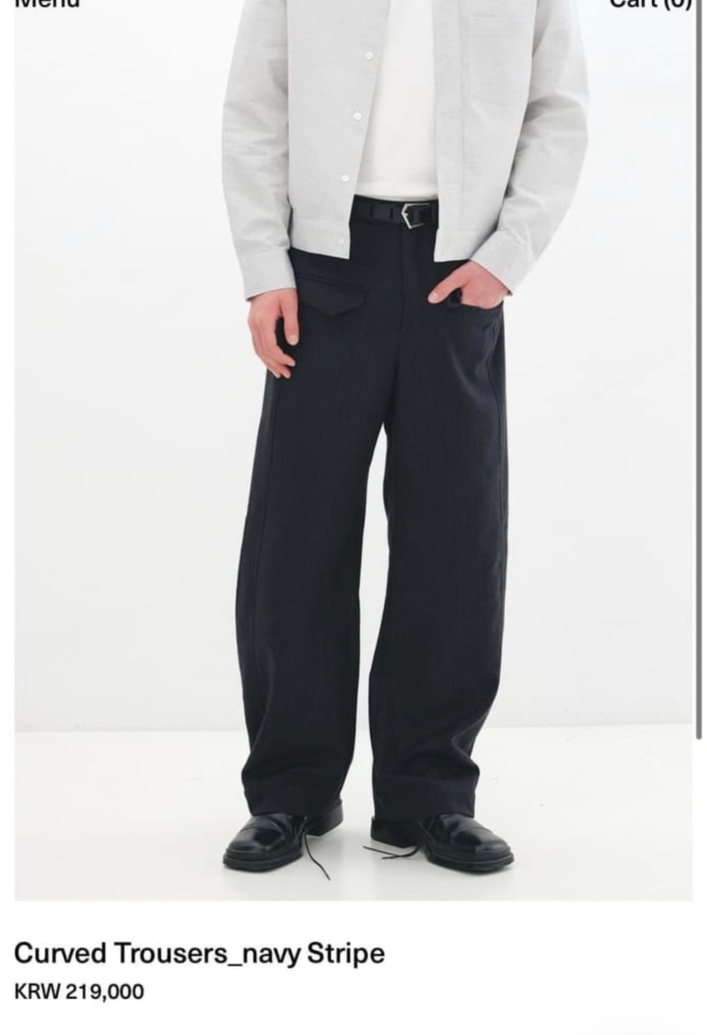 Curved Trousers navy Stripe 50 상품이미지1