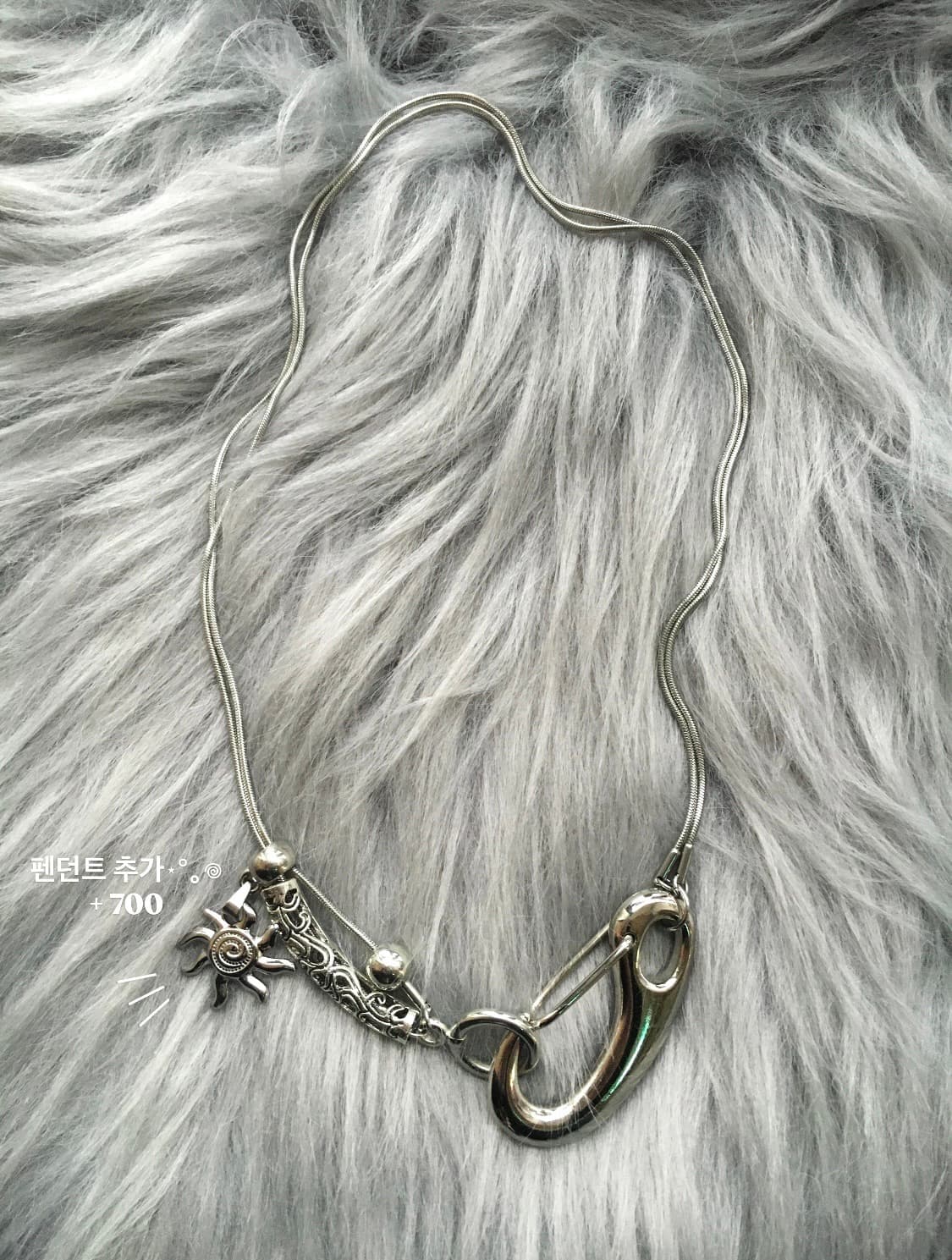 Silver vintage wave Necklace 상품이미지5