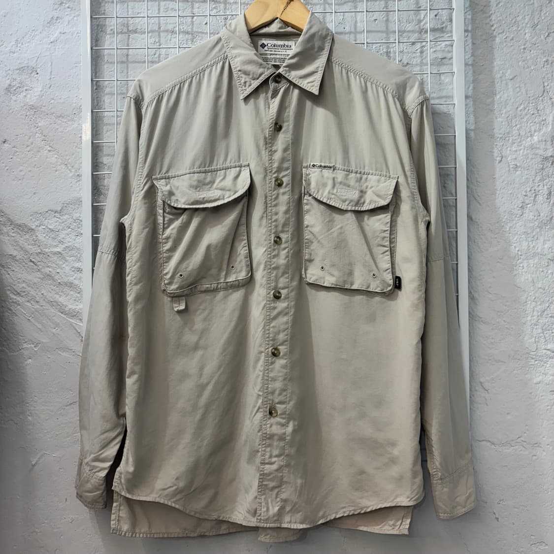 90s 컬럼비아 빈티지 라이트 베이지 셔츠 S 상품이미지1