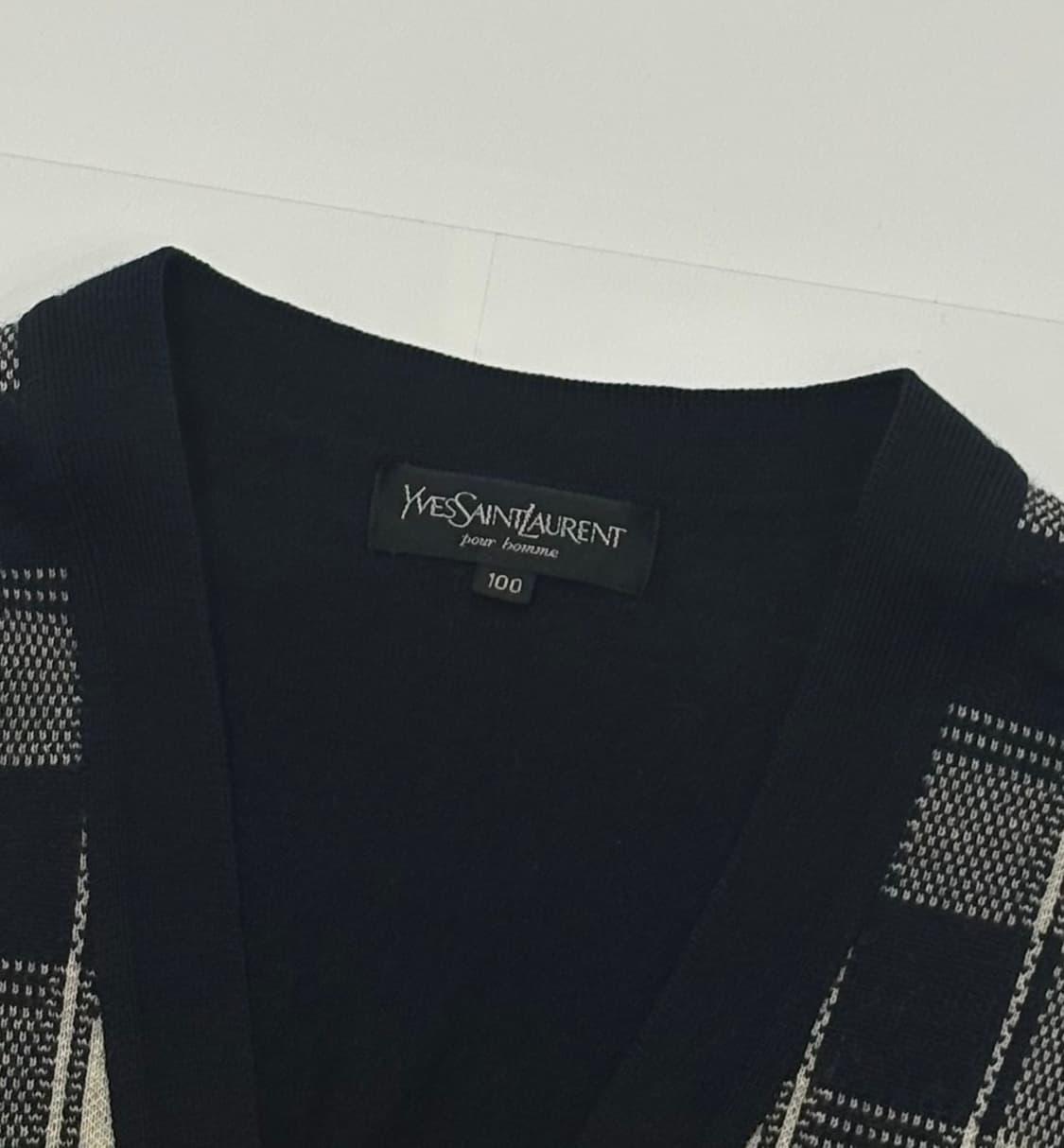 입생로랑 체크 패턴 니트 조끼 베스트 상품이미지3