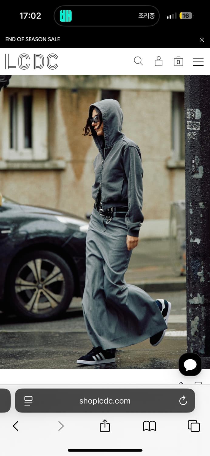 LCDC 스노우 워싱 크롭 후드집업 S 상품이미지3