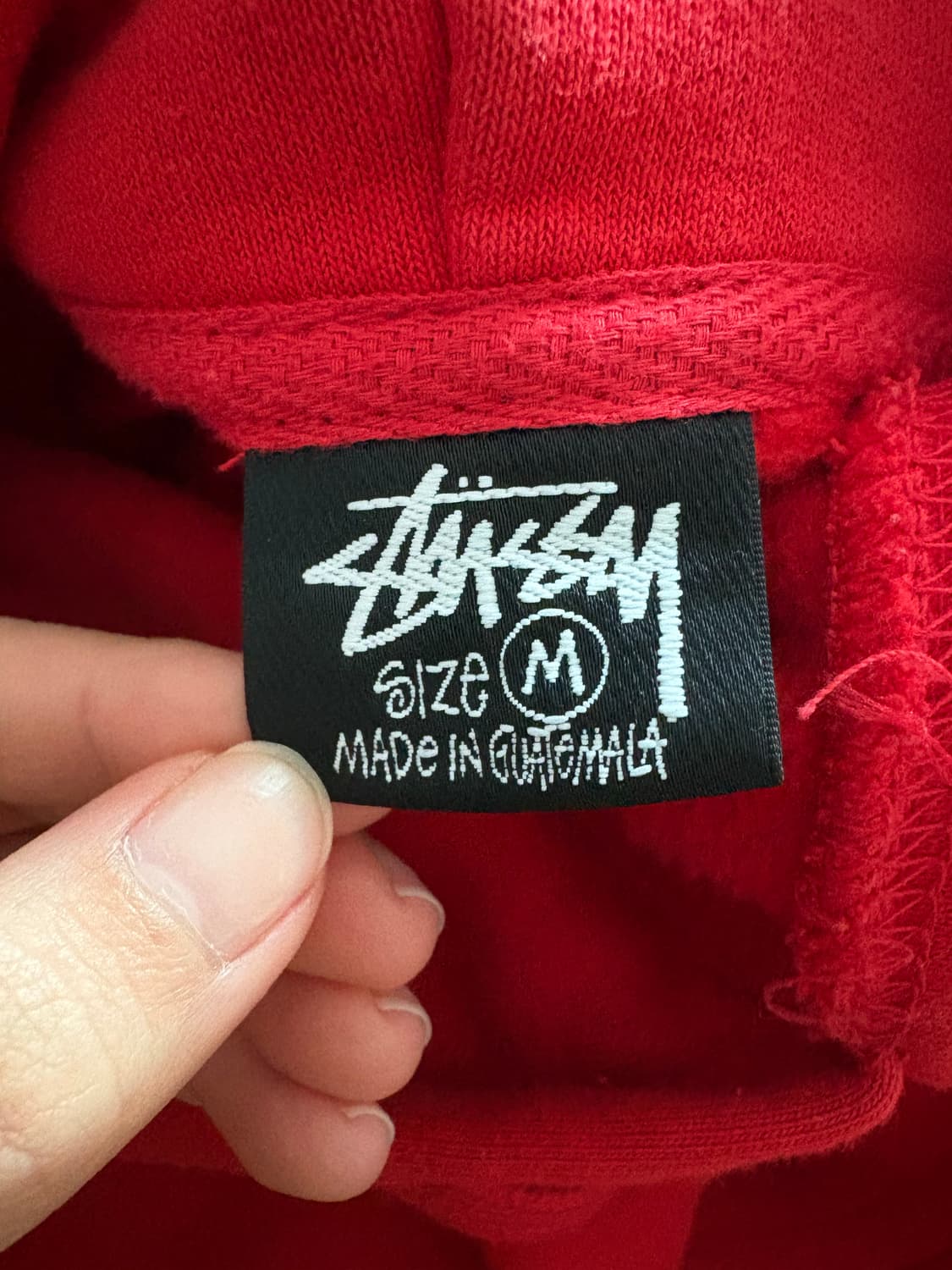 스투시 기모 후드 레드 상품이미지5