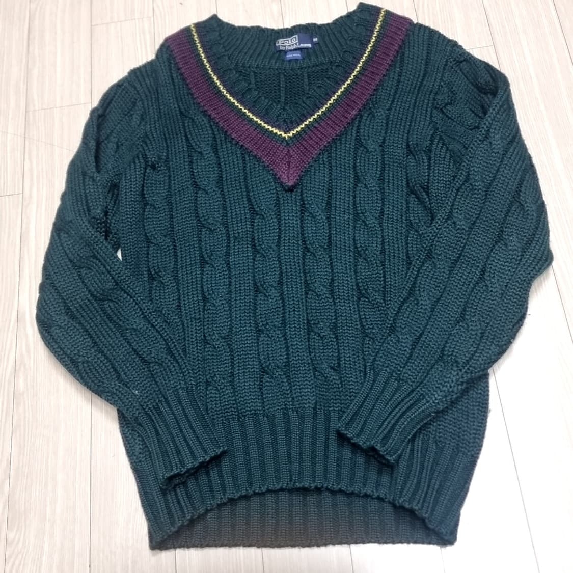 폴로 랄프로렌 브이넥 니트 그린(m) 상품이미지1