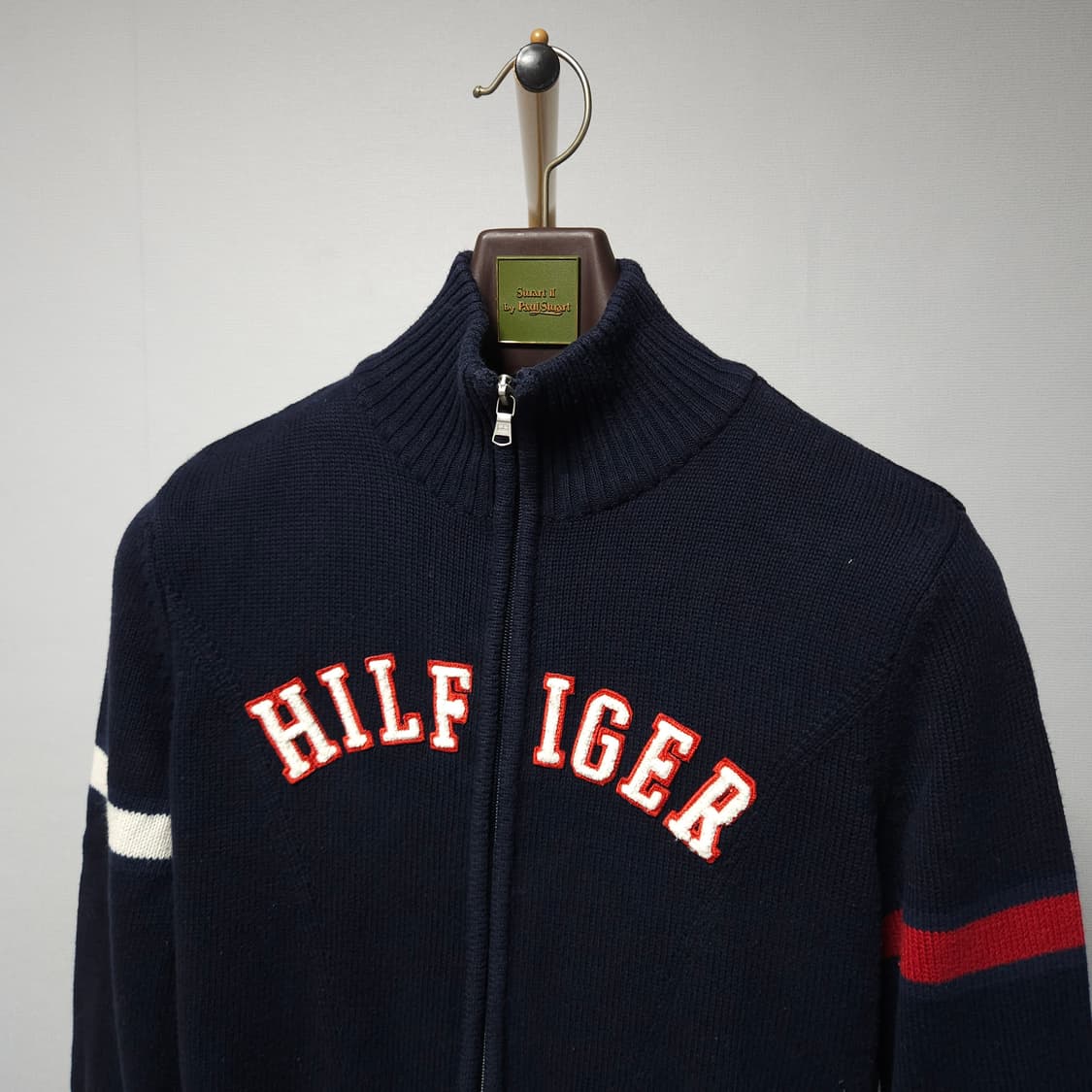M ) 타미힐피거 여성 네이비 니트 집업 가디건 상품이미지2