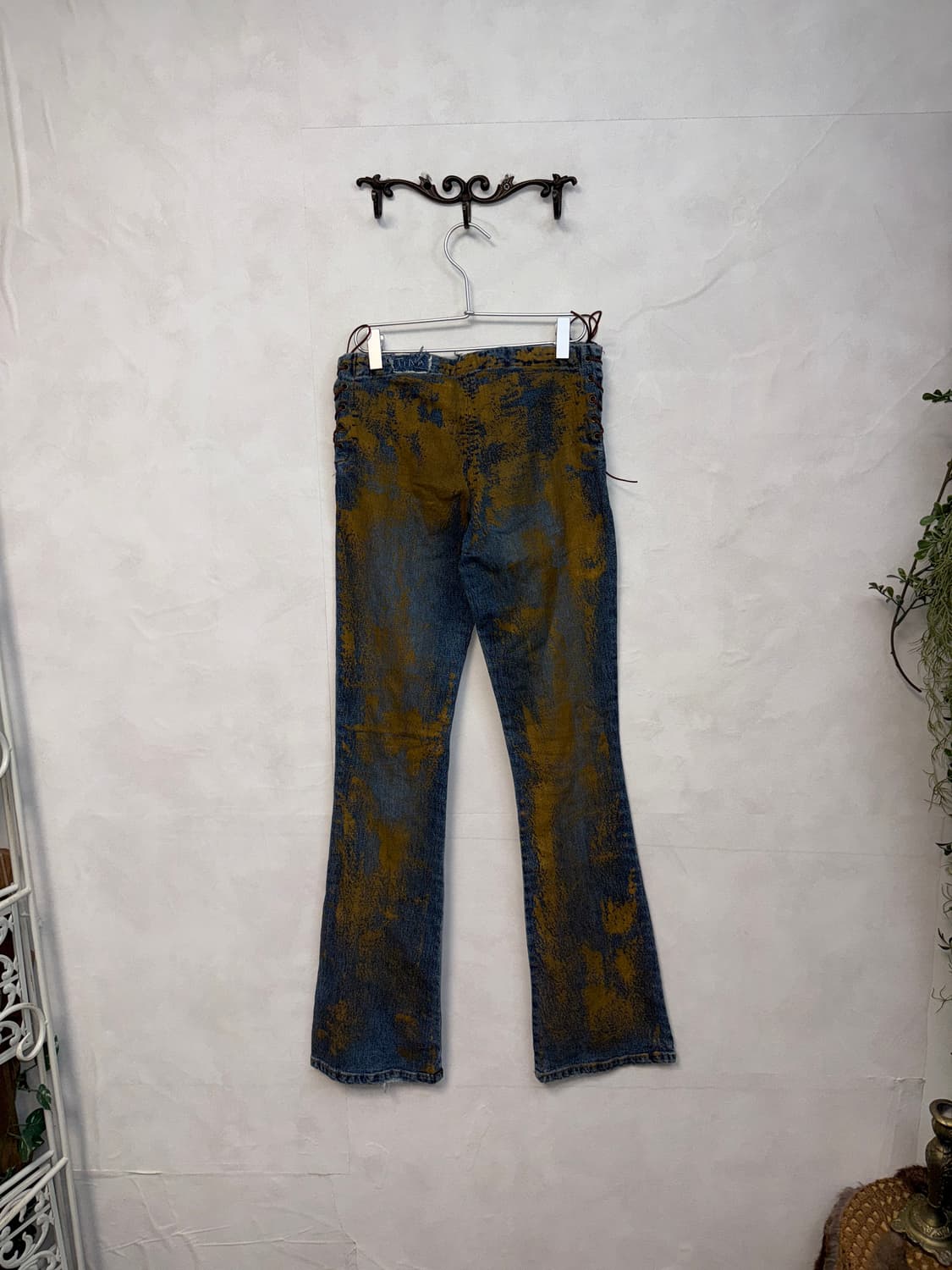 Gold washing denim laceup cubic 부츠컷팬츠 상품이미지4