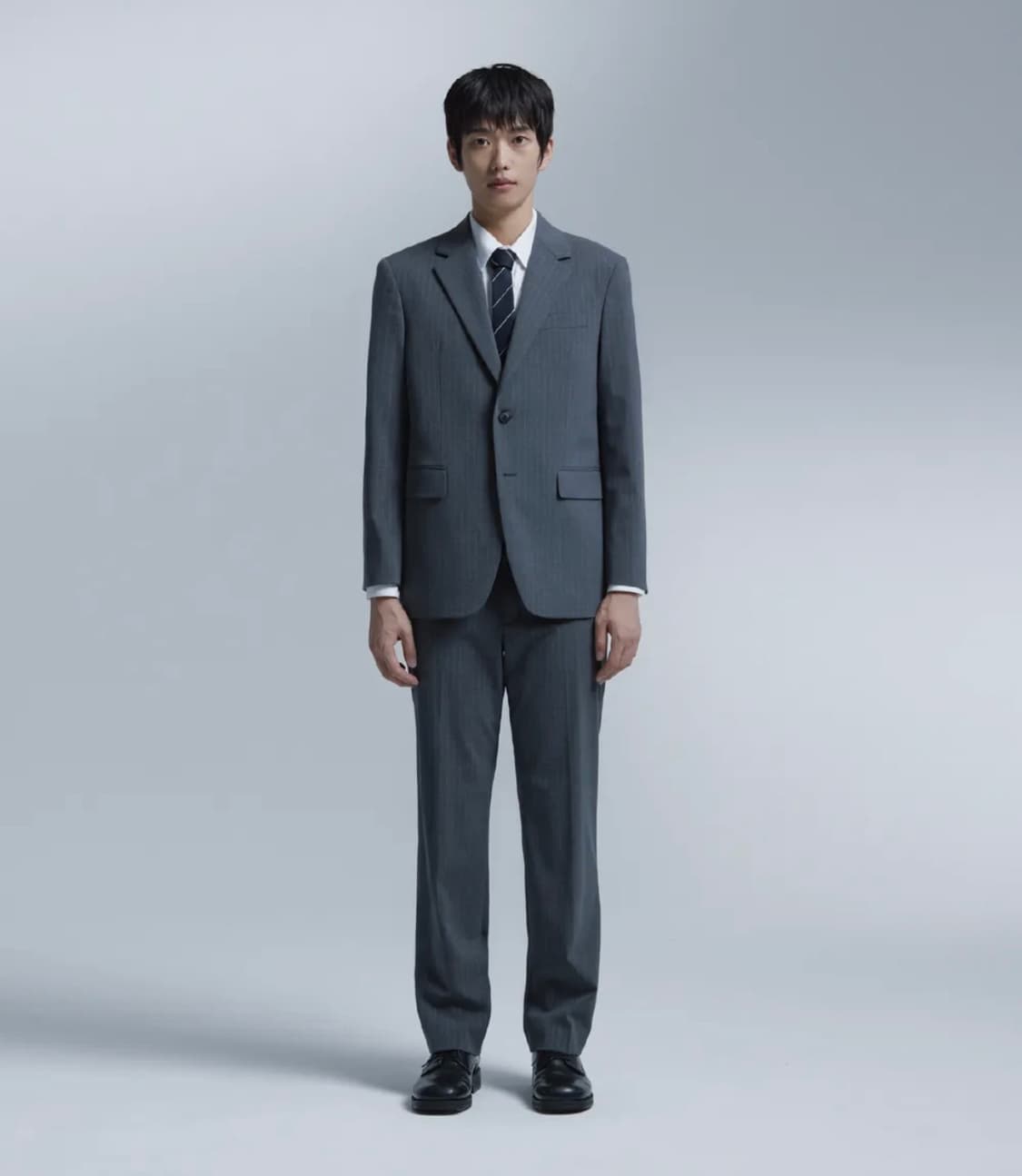 넌블랭크 스트라이프 셋업 다크그레이 상품이미지1