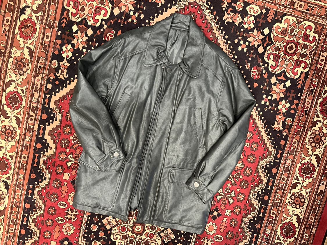 ( XL ) 가죽자켓 가죽코트 가죽하프자켓 빈티지가죽 가죽롱자켓 상품이미지5