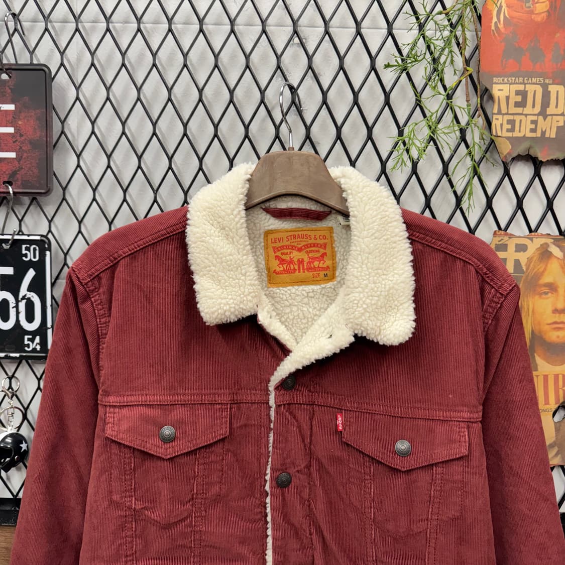 리바이스 타입 3 쉐르파 코듀로이 트러커 자켓 레드 M 상품이미지3
