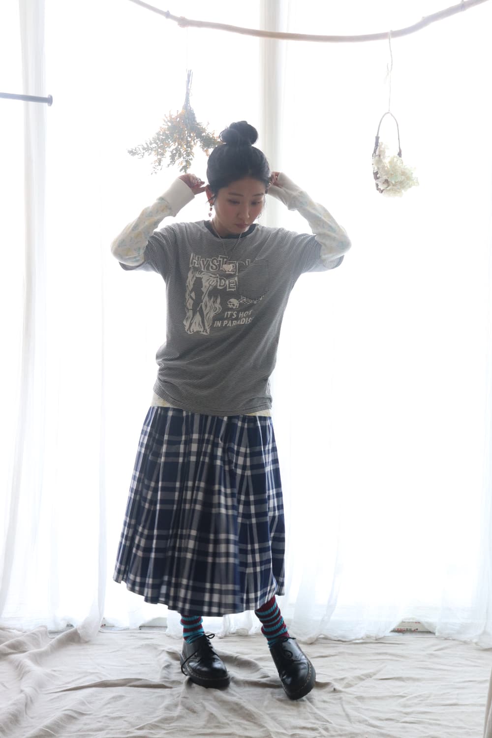 [Hysteric Glamour] Grunge Stripe T-Shirt 상품이미지1