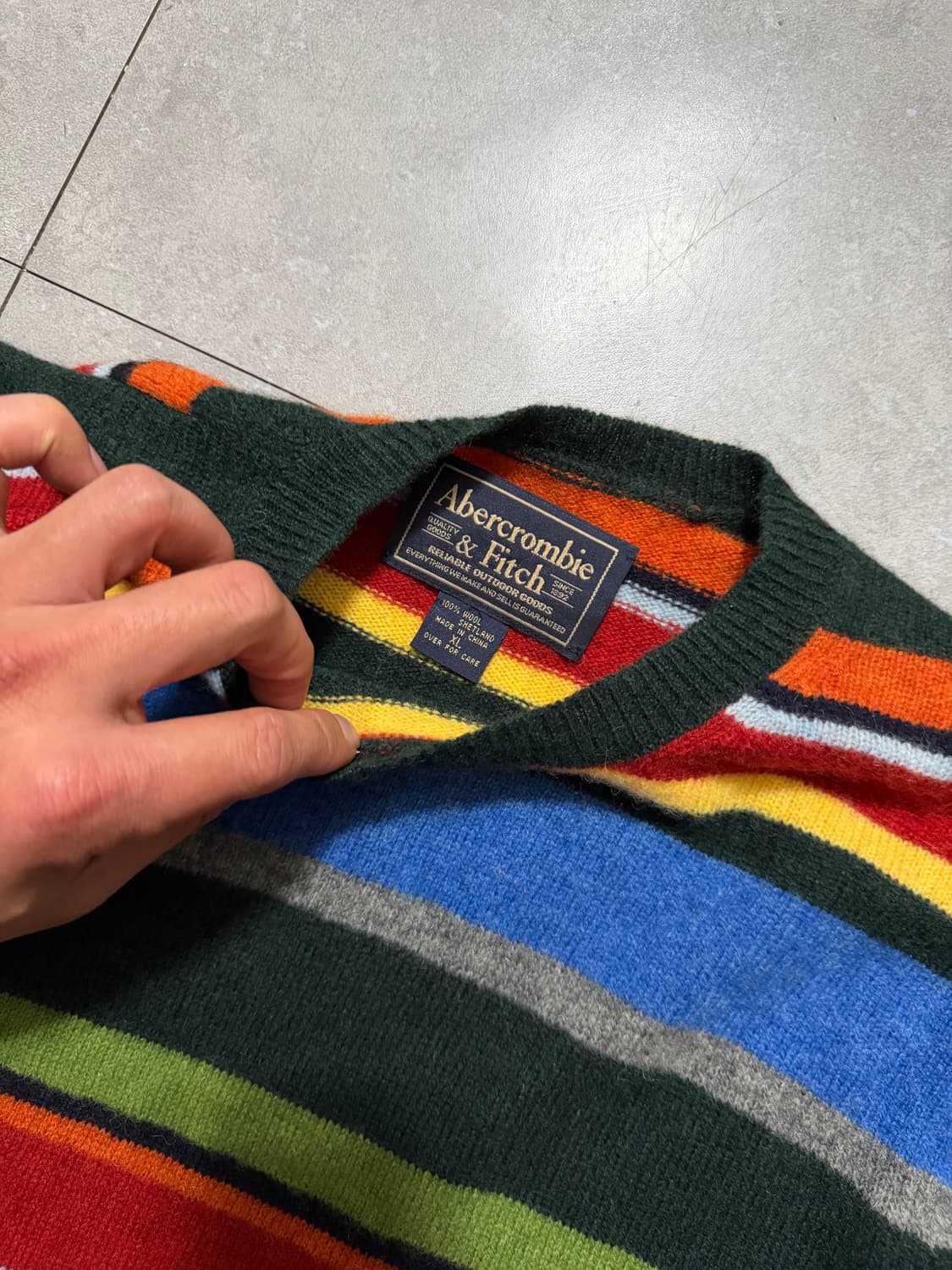 00s 아베크롬비 멀티컬러 빈티지 울 니트 100size   상품이미지8