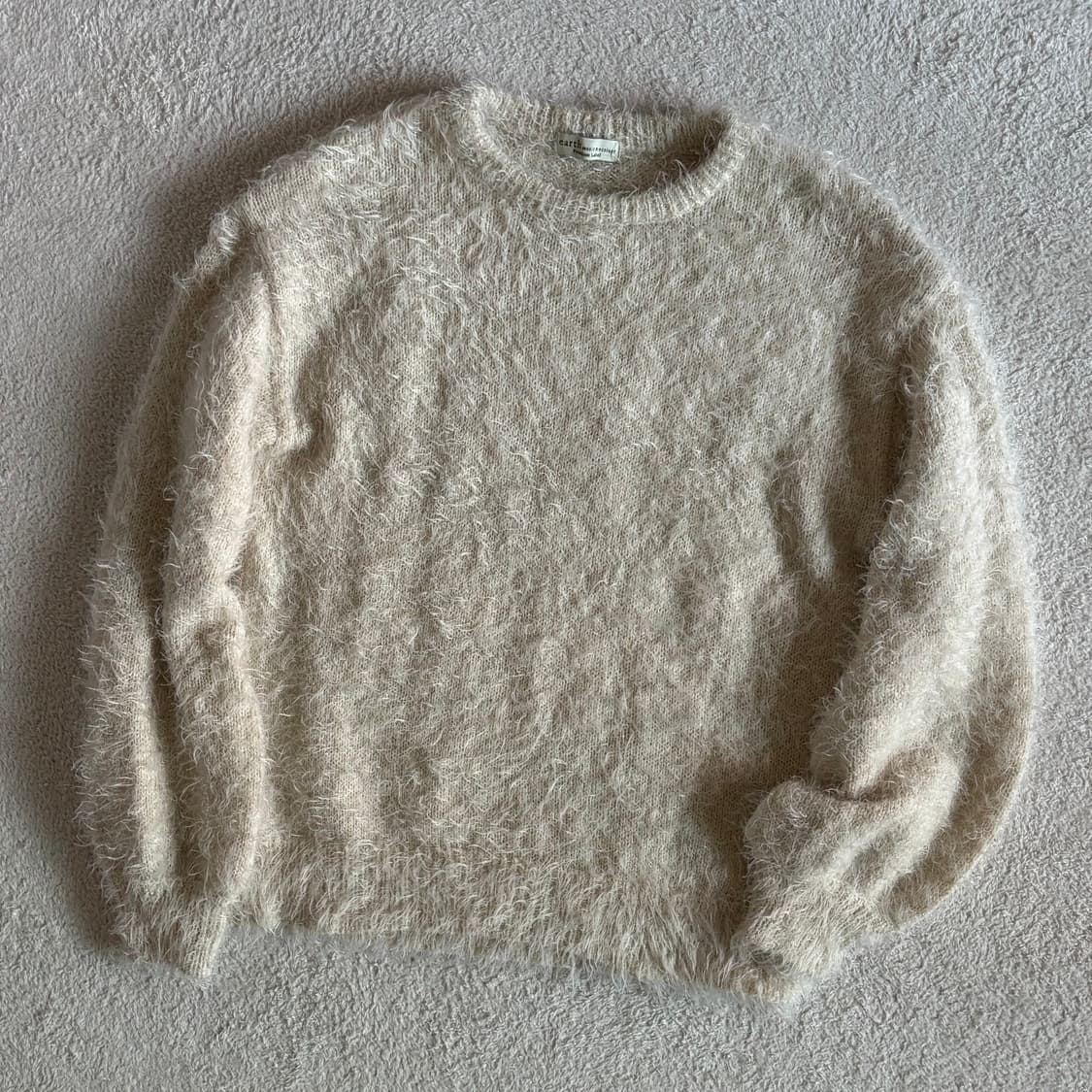 일본빈티지 어스뮤직 프리미엄라벨 아이보리 앙고라 니트 상품이미지1