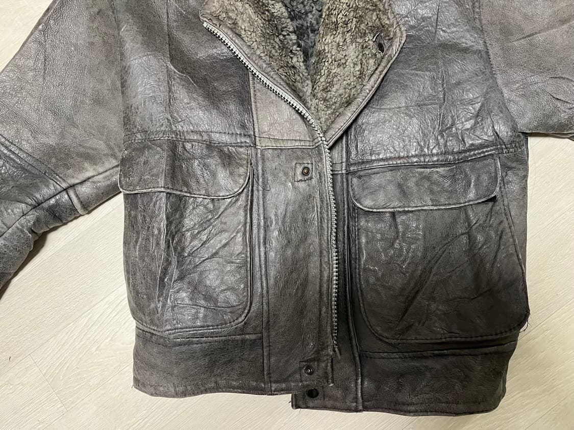 빈티지 낙원 nagwon 그레이카키 무스탕 자켓 상품이미지4