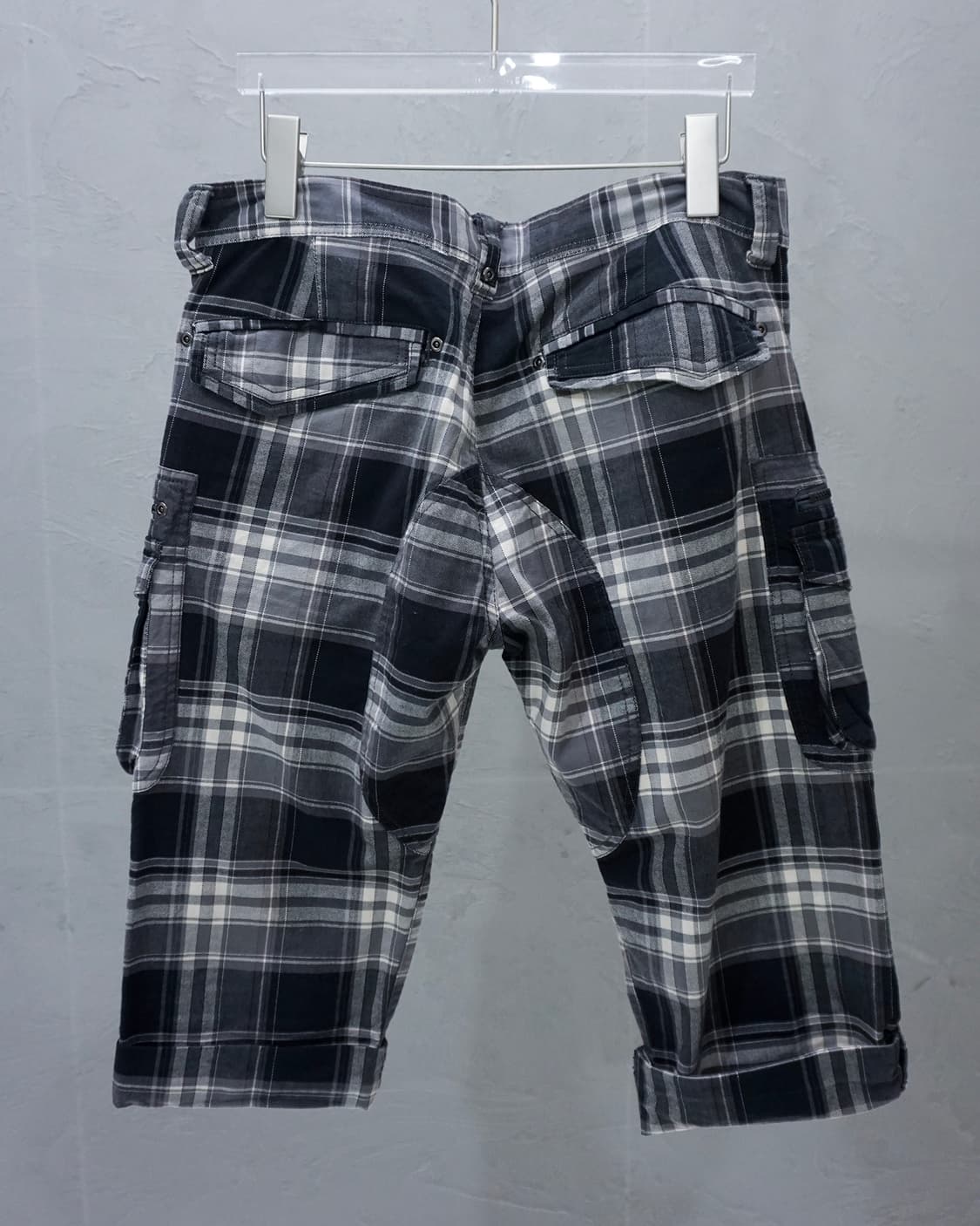 31040=UOMO 체크 7부 카코팬츠 상품이미지2