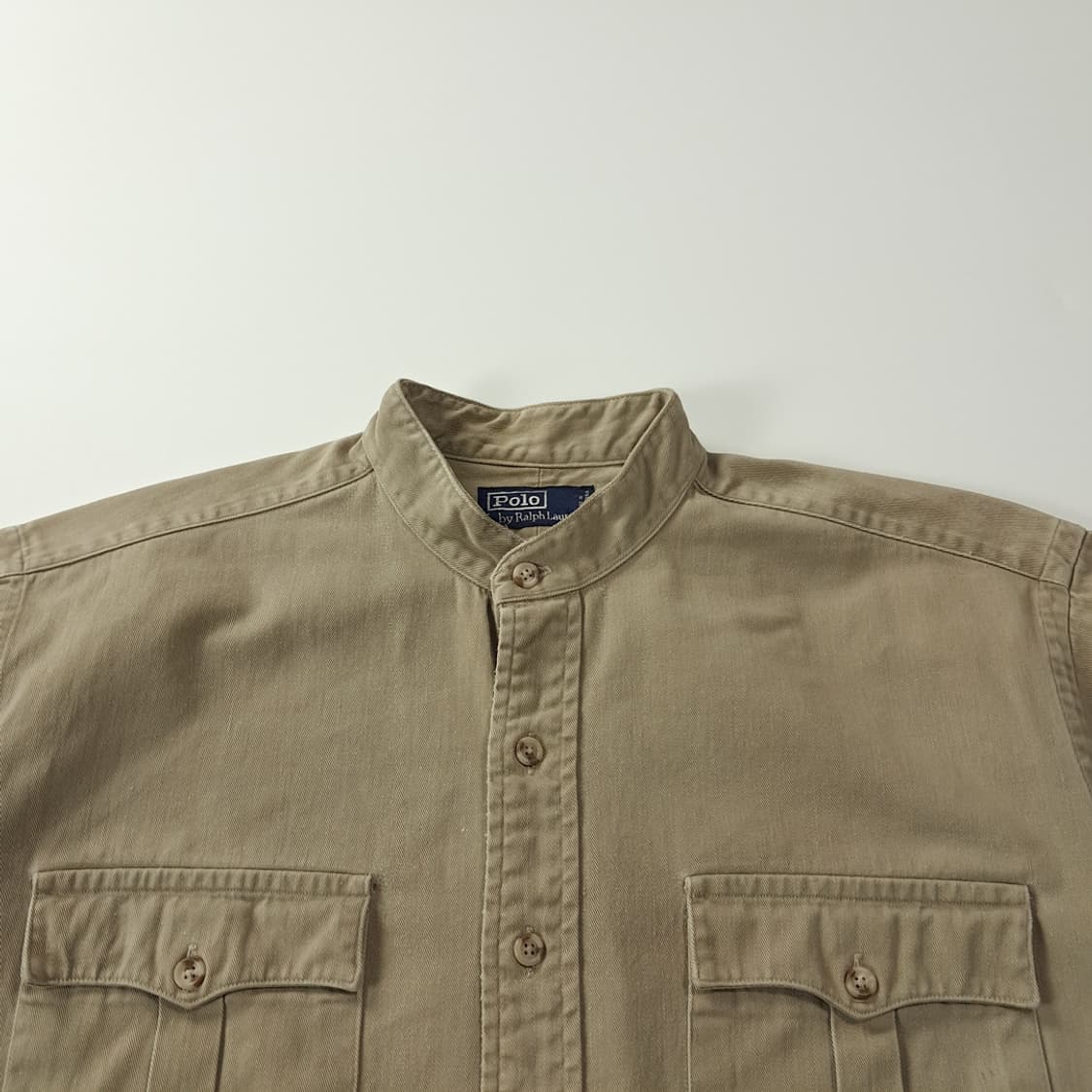 CK260 L 폴로 90s 캐나다판 밴드카라 사파리 반팔 셔츠 남방 상품이미지2