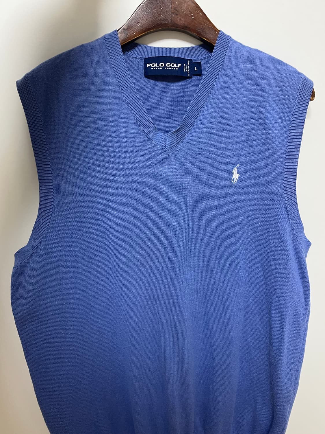 폴로 골프 블루색상 니트 조끼 파미코튼 남녀공용 상품이미지4