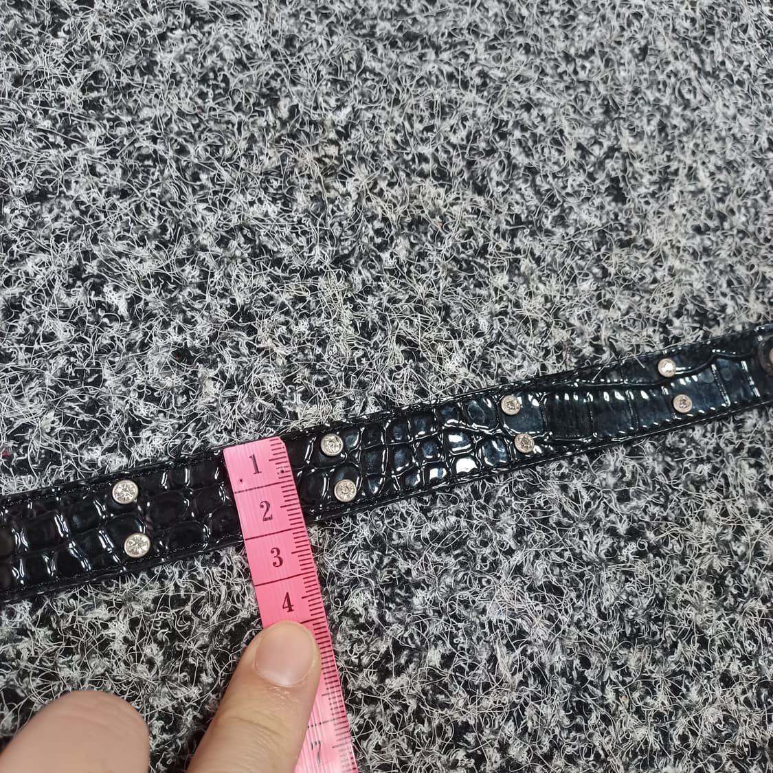 빈티지 y2k 큐빅 장식 벨트 블랙 상품이미지6