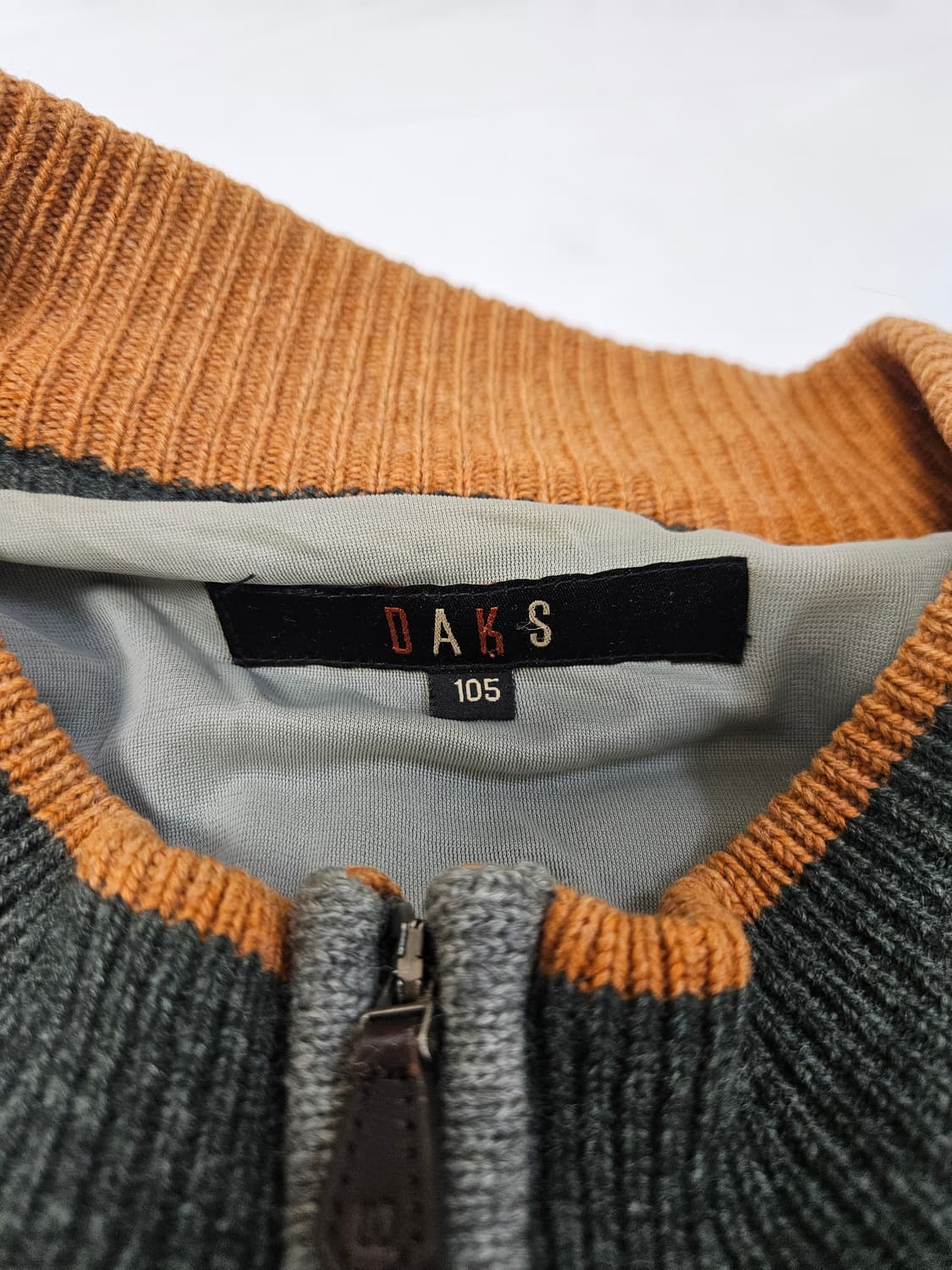 DAKS 닥스 빈티지 니트집업 자켓 라탄체크 봄버 105 상품이미지3
