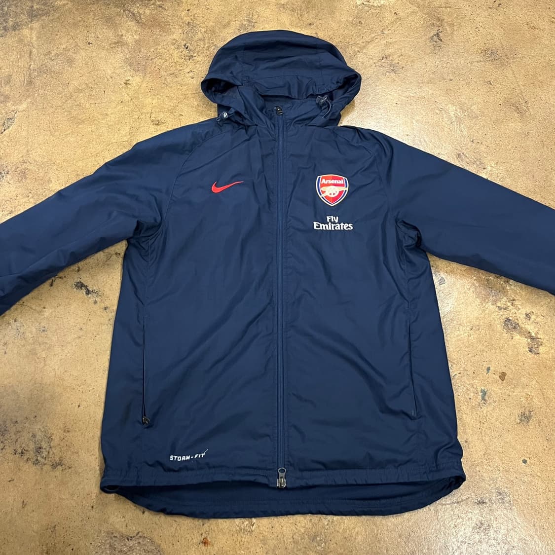 [정품/M] 나이키 아스날 바람막이 후드 네이비 b10 상품이미지3