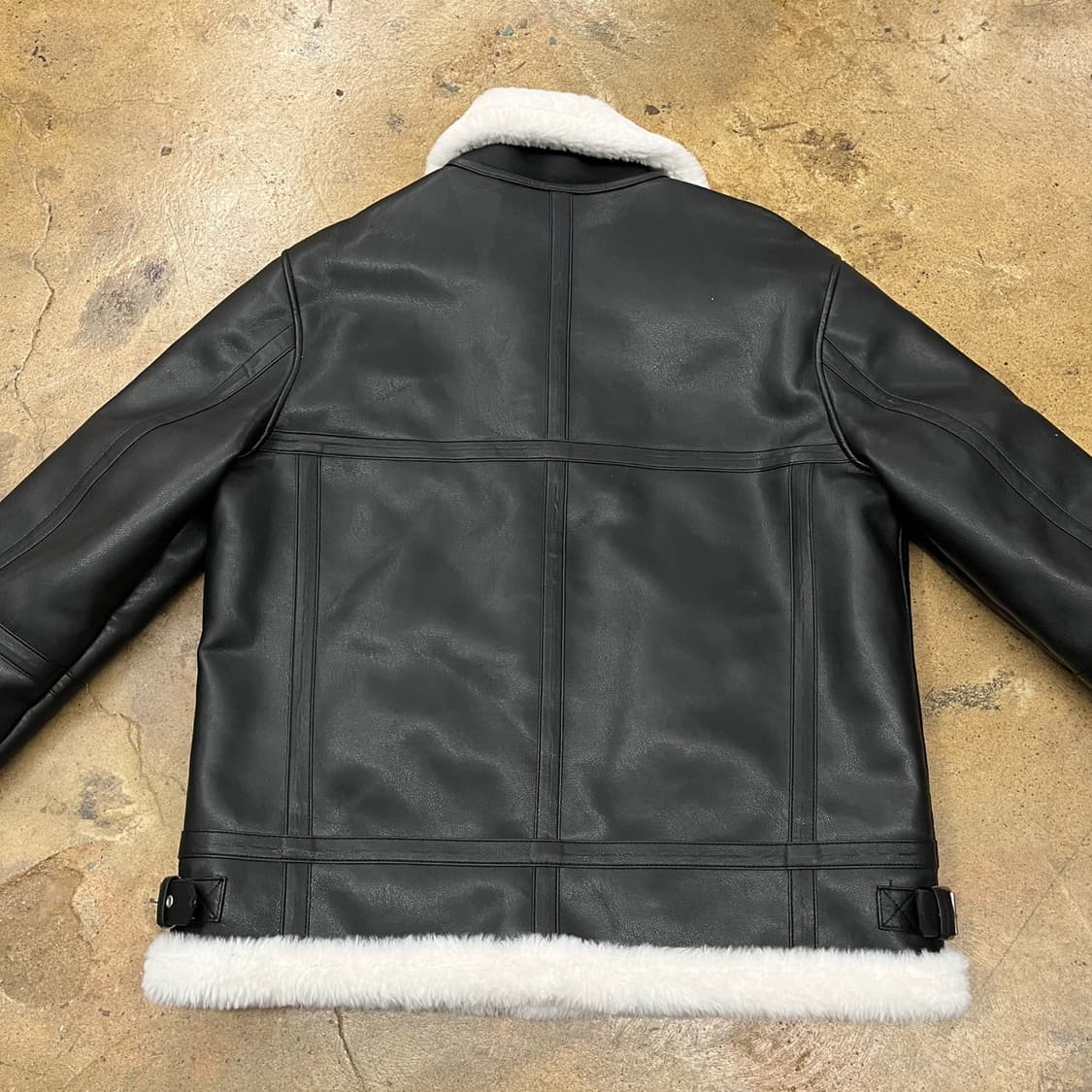 [정품/XL] 도프제이슨 블랙 가죽 무스탕 자켓 b18 상품이미지4