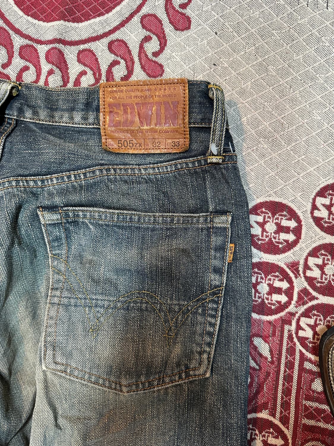 Edwin 505zx 오렌지탭 셀비지 데님 상품이미지6