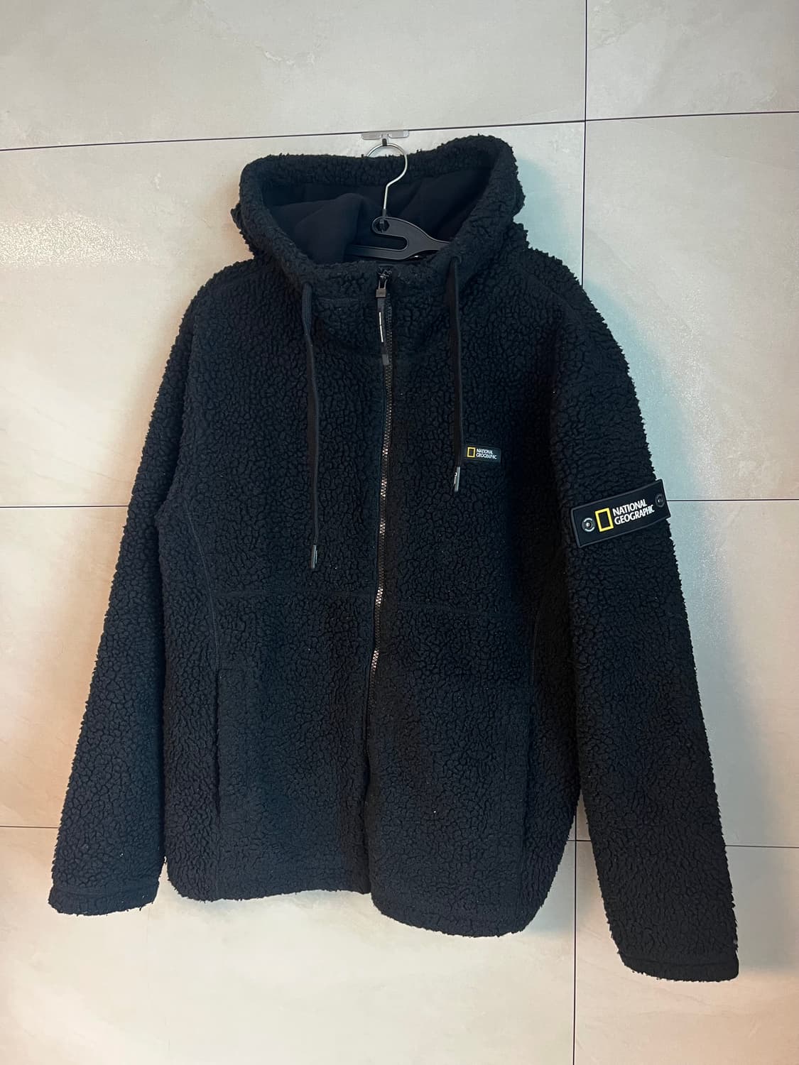 내셔널지오그래픽 후리스 후드집업 블랙 (L size) 상품이미지1