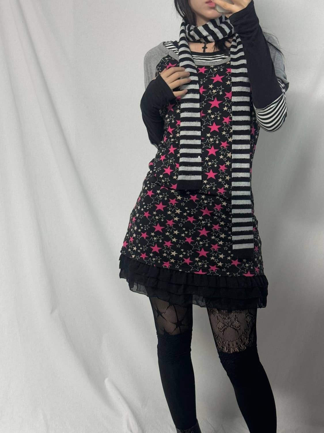 랄프로렌 폴로 진 스팽글 디테일 스트라이프 패턴 니트 머플러 상품이미지3