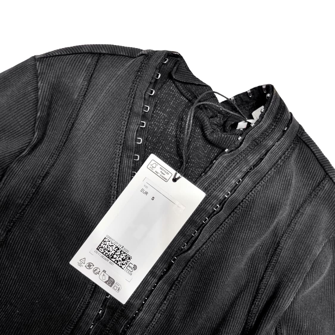 H&M 글렌마틴스 * 리브드 미니 드레스 * 블랙 * S 상품이미지4