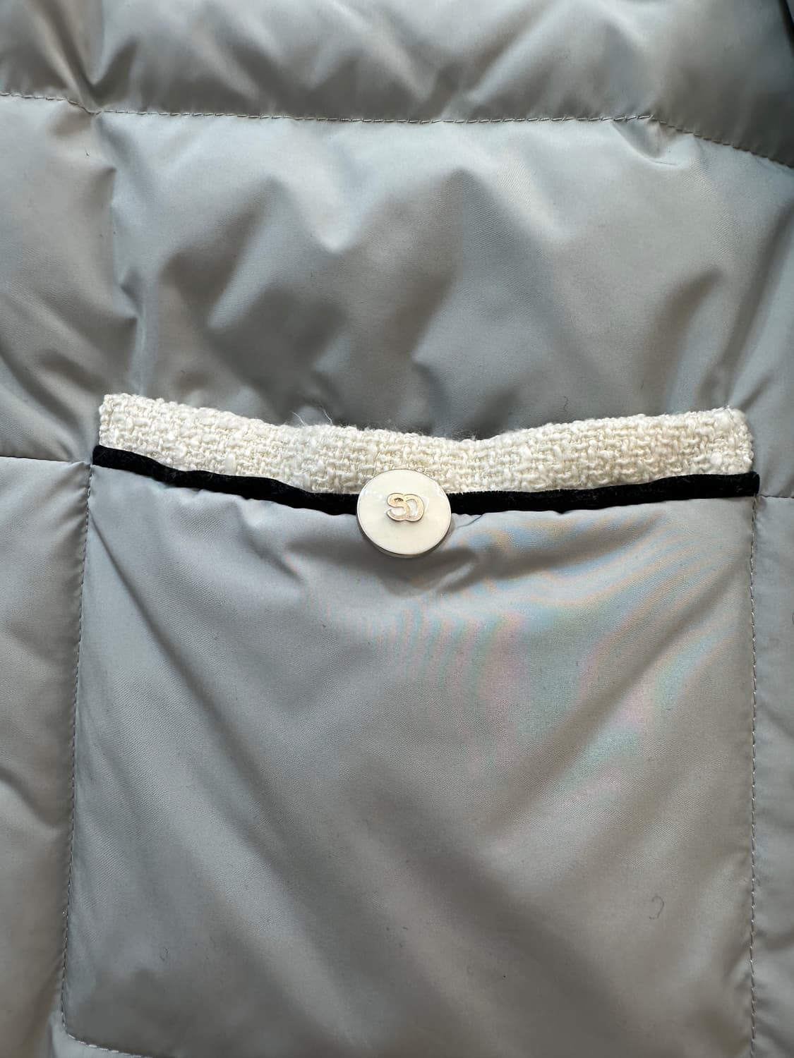 SJSJ 라이트블루 트위드 트리밍 패딩 상품이미지4