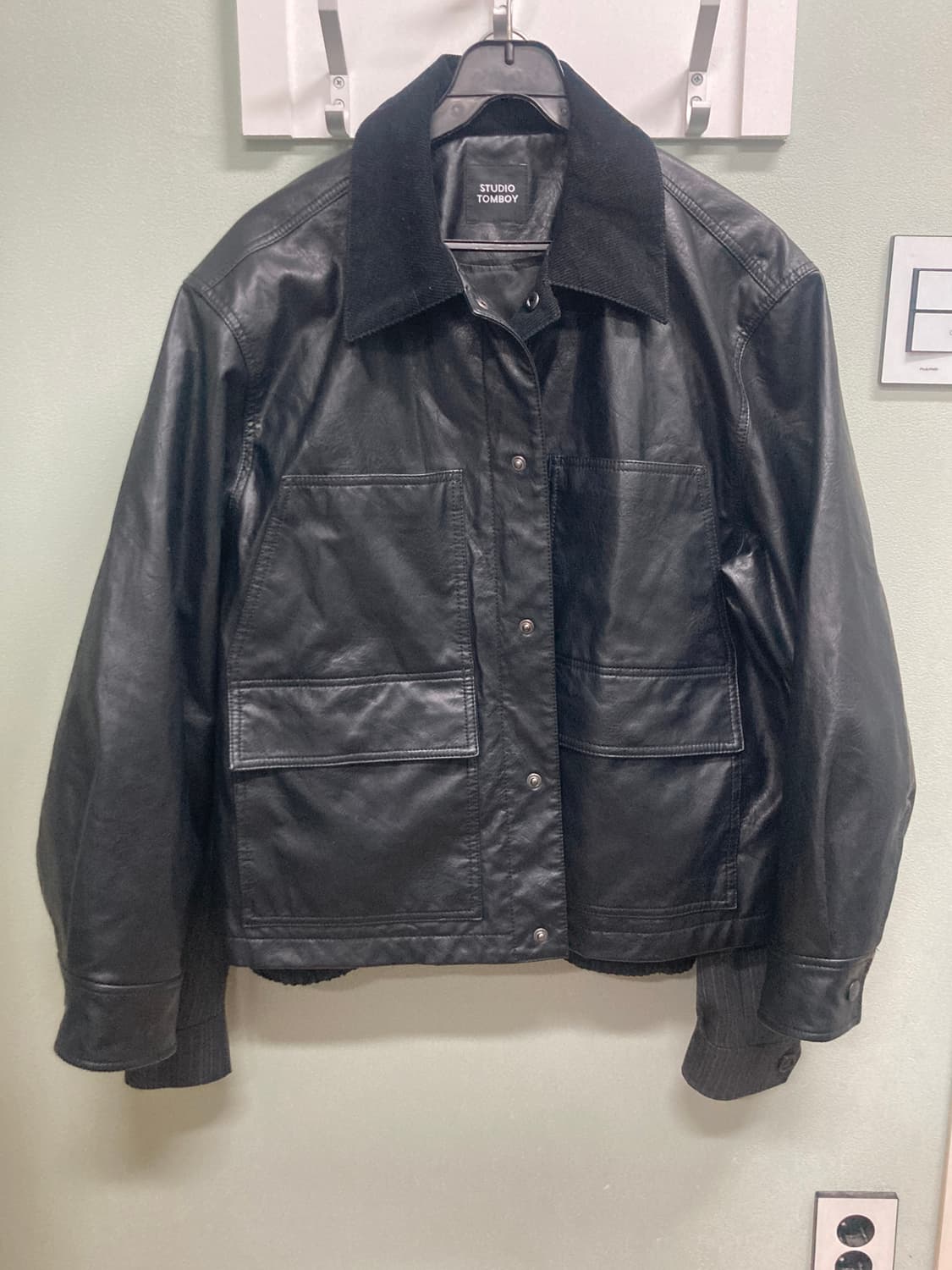Studio tomboy 코듀로이 카라 가죽자켓L 상품이미지1