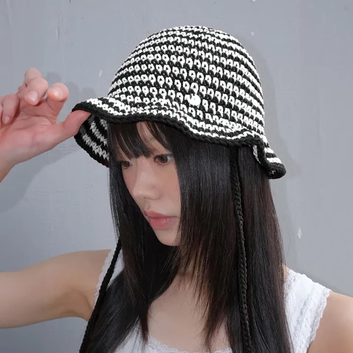 세셉 sseseb 스트라이프 버킷햇 뜨개 모자 상품이미지3