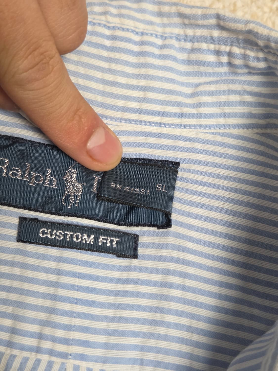 [폴로 랄프로렌] 커스텀핏 스트라이프 반팔 셔츠 | S00063 상품이미지4