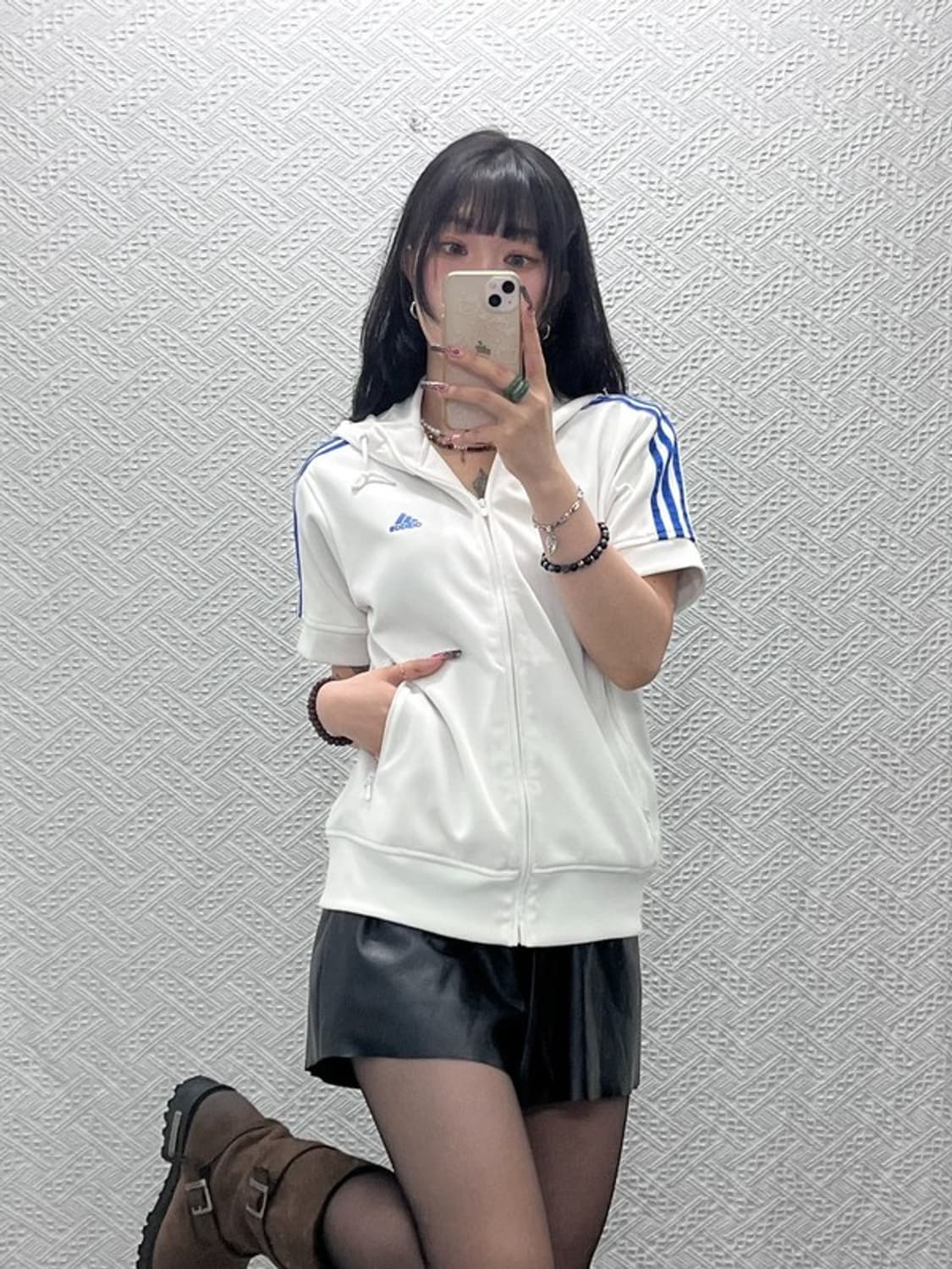 아디다스 다이나믹 빈티지 Y2K 스포티 반팔 후 져지 100 C12020 상품이미지1