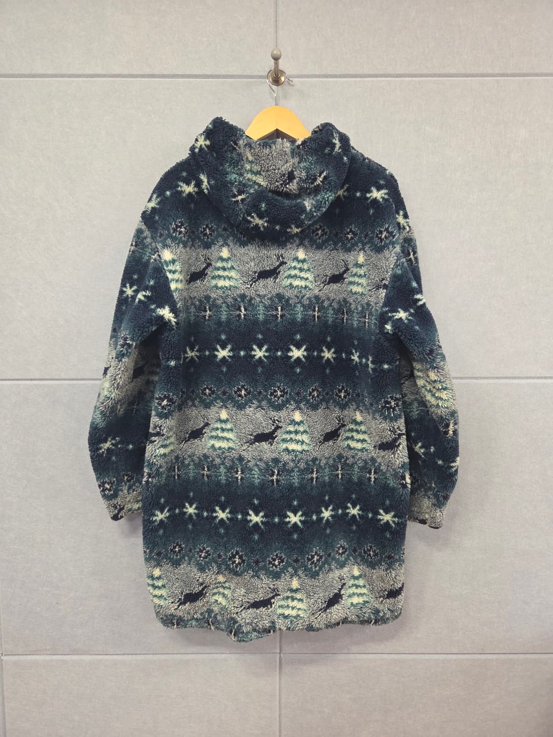 L.L.Bean (엘엘빈) 빈티지 노르딕 패턴 보아 후리스 후드 코트 상품이미지7