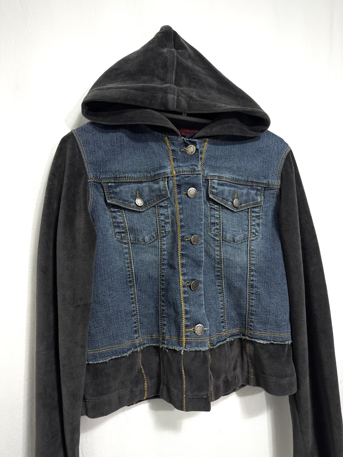 Hooded Crop Denim Jacket 상품이미지4