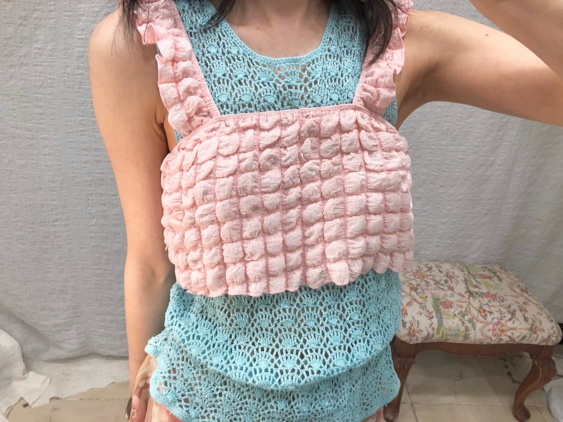 Pom-Pom pink bustier top 상품이미지3