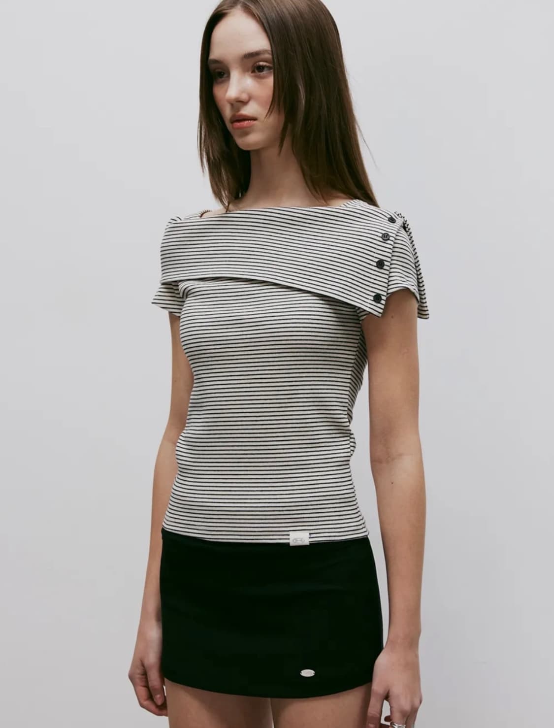 키티포터리 스트라이프 오프숄더 티셔츠 상품이미지2