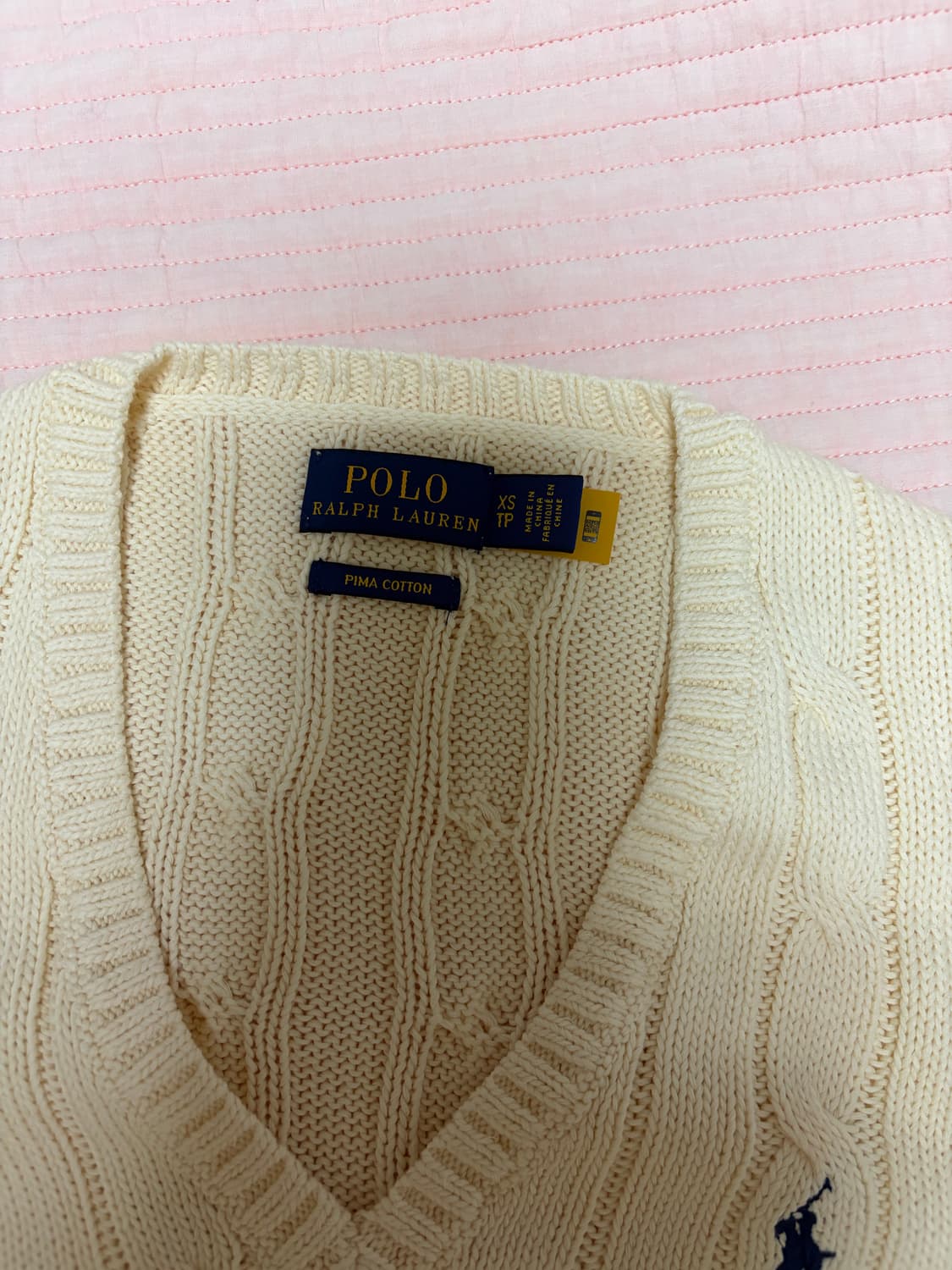 여성 폴로랄프로렌 케이블코튼 브이넥니트 상품이미지3