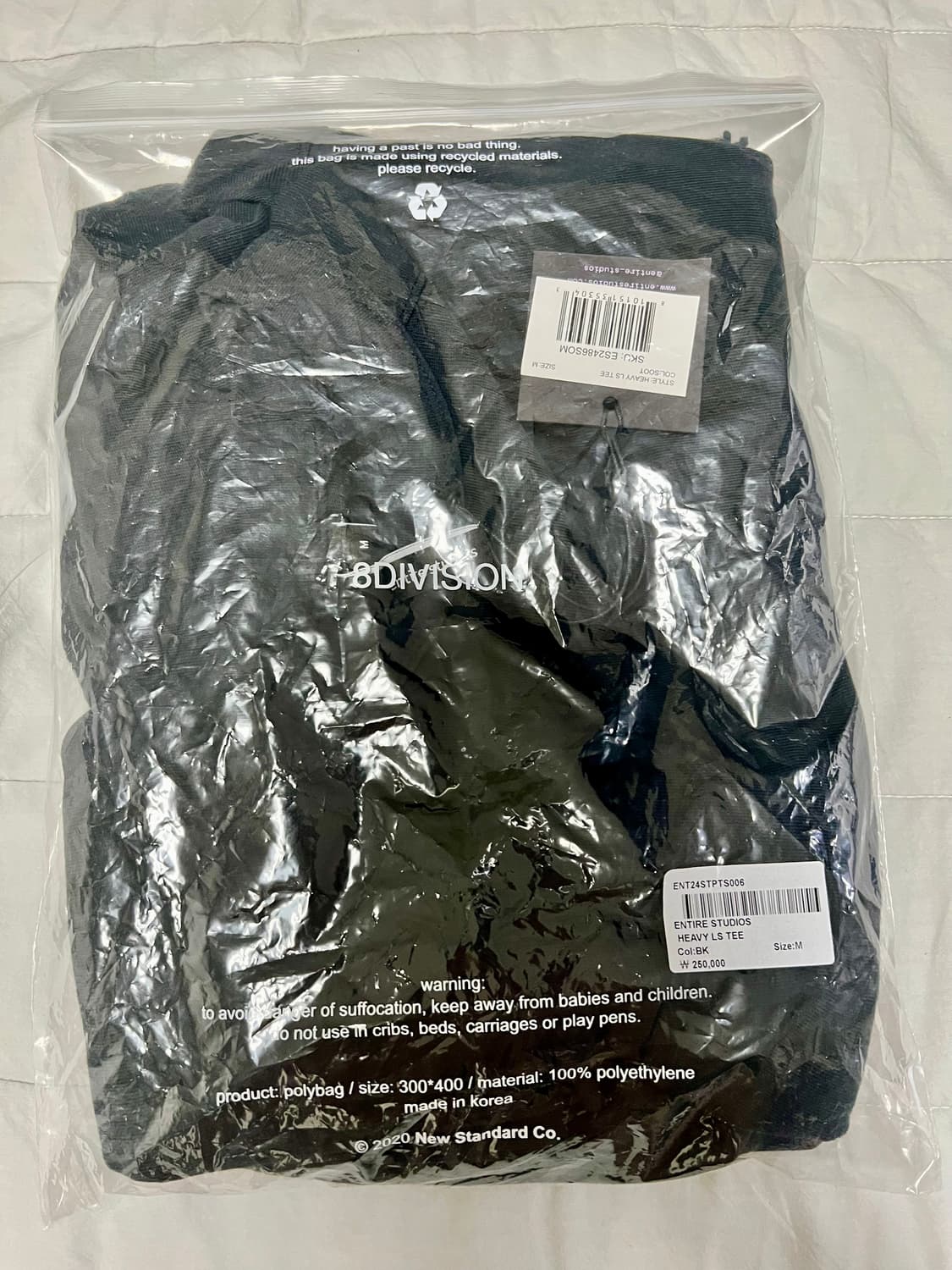 [m] 엔타이어스튜디오 헤비 롱슬리브 티 워시드 블랙 상품이미지3