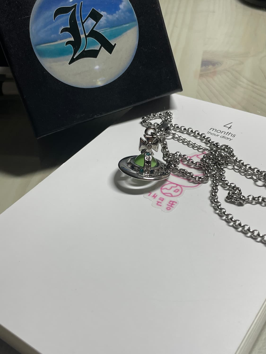 비비안웨스트우드 orb 그린 목걸이 상품이미지2