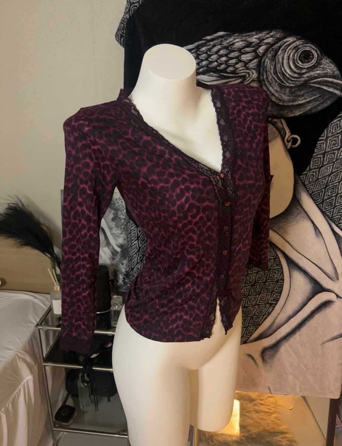 Gyaru leopard lace cardigan 상품이미지1