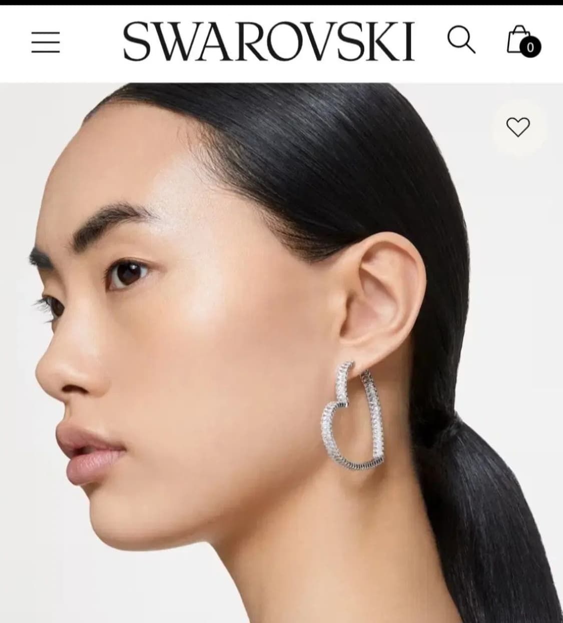 정가48만~새제품)스와로브스키 바게트컷 하트 귀걸이 정품 상품이미지6