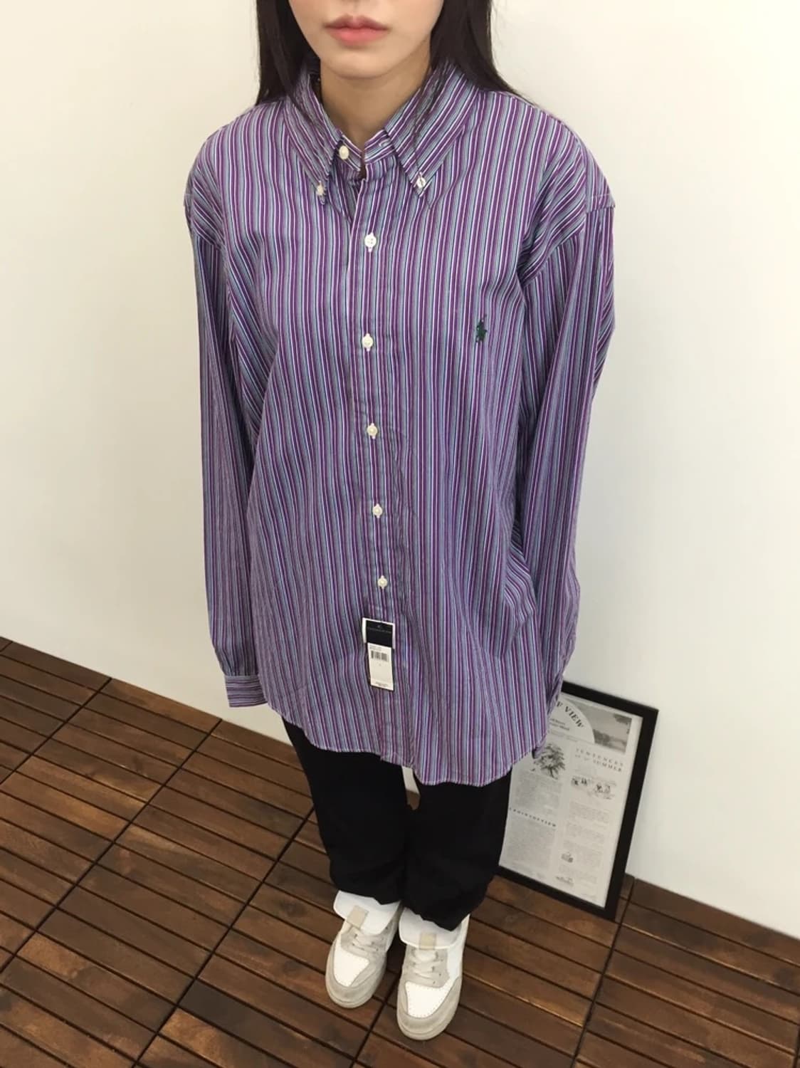 Polo Ralph Lauren Purple Stripe BD Shirt 상품이미지1