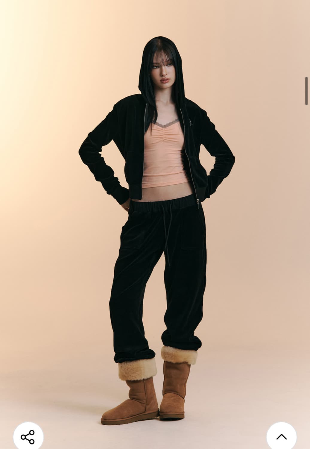 (새상품,택 있음) 플리즈노팔로우 나시 meli 레이스 셔링 슬리브 탑  상품이미지2