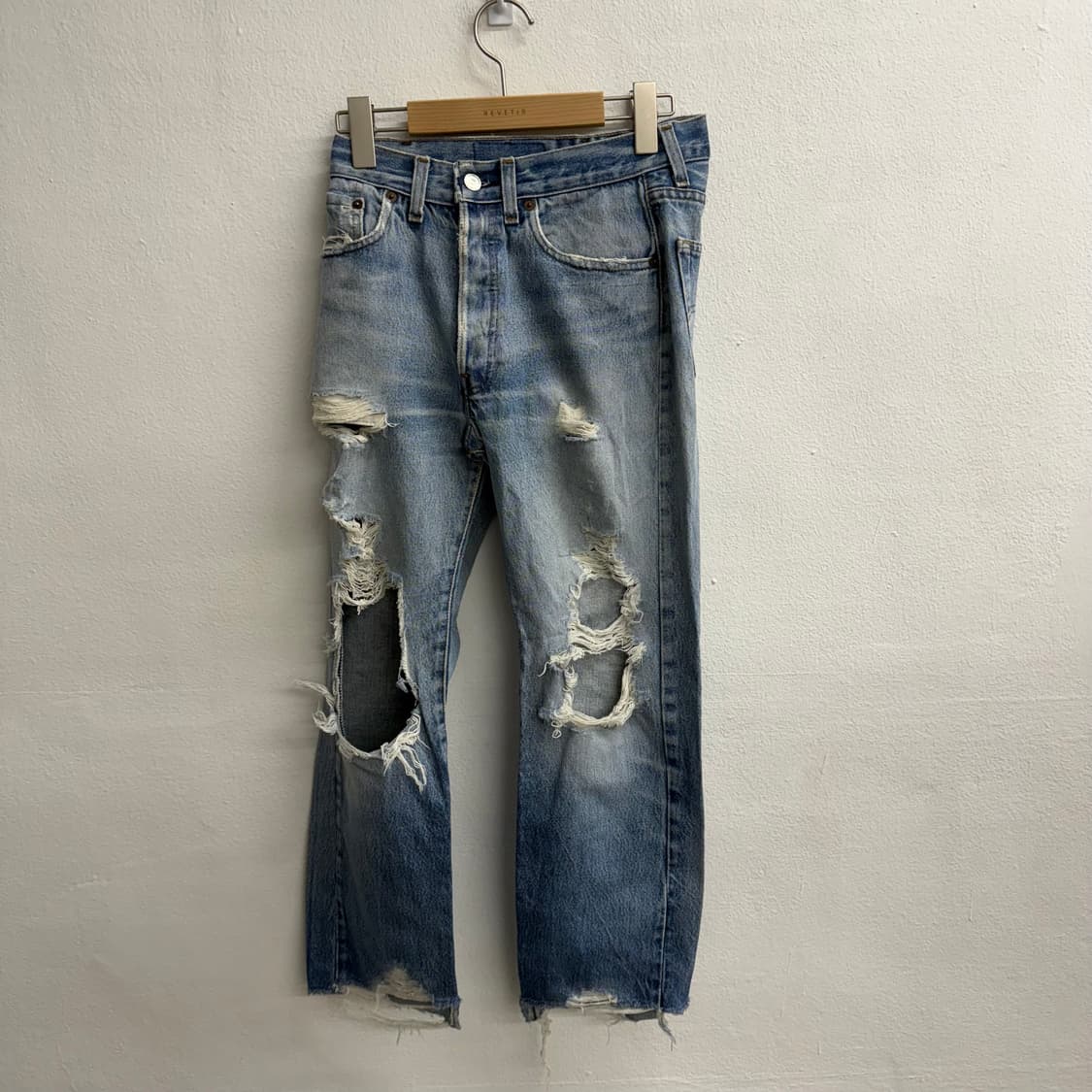 90S Vintage Levis 501 디스트로이드 데님 팬츠 상품이미지1